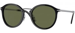 Sunglasses - Persol - PO3309S - 95/58 BLACK // GREEN POLARIZED