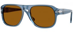 Lunettes de soleil - Persol - PO3310S JEAN - 121833  TRANSPARENT NAVY BLUE // BROWN