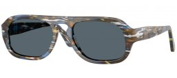 Lunettes de soleil - Persol - PO3369S - 1222R5  FROST GREY NAUTICAL BLUE // BLUE