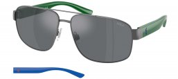 Gafas de Sol - POLO Ralph Lauren - PH3156 - 92156G  SEMI SHINY DARK GUNMETAL // LIGHT GREY MIRROR