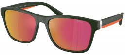 Gafas de Sol - POLO Ralph Lauren - PH4229U - 55966Q  MATTE DARK GREEN // ORANGE MIRROR RED