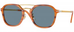 Gafas de Sol - Persol - PO3352S - 960/56 STRIPED BROWN // LIGHT BLUE