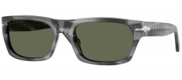 Gafas de Sol - Persol - PO3398S - 119258  STRIPED GREY // GREEN POLARIZED