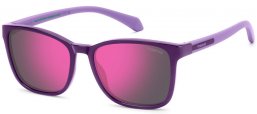 Gafas Junior - Polaroid Junior - PLD 8077/S - 0T7 (AI) PLUM // GREY MIRROR PINK POLARIZED