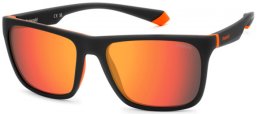 Sunglasses - Polaroid - PLD 2141/S - RC2 (OZ) MATTE BLACK ORANGE // RED MIRROR POLARIZED