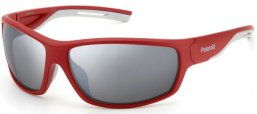 Sunglasses - Polaroid - PLD 7029/S - 0Z3 (EX) MATTE RED // SILVER MIRROR POLARIZED