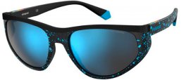 Sunglasses - Polaroid - PLD 7032/S - S6F (5X) BLUE PATTERNED // BLUE MIRROR POLARIZED