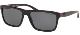 Sunglasses - POLO Ralph Lauren - PH4153 - 566881 BLACK RED BLACK // DARK GREY POLARIZED