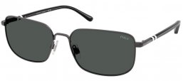 Sunglasses - POLO Ralph Lauren - PH3159 - 947987  SEMI SHINY DARK GUNMETAL // DARK GREY