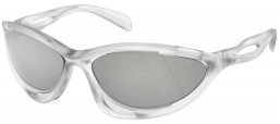 Gafas de Sol - Prada - SPR A23S - 14V60H  FROSTED CRYSTAL // CLEAR MIRROR SILVER 80