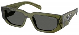 Gafas de Sol - Prada - SPR 09ZS - 25A40L  TRANSPARENT MILITARY GREEN // DARK GREY