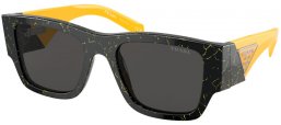 Gafas de Sol - Prada - SPR 10ZS - 19D5S0 BLACK ON YELLOW MARBLE // DARK GREY