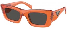 Sunglasses - Prada - SPR 13ZS - 10N5S0  CRYSTAL ORANGE // DARK GREY
