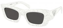 Sunglasses - Prada - SPR 13ZS - 17D5S0 MATTE WHITE MARBLE // DARK GREY