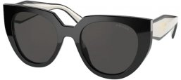 Sunglasses - Prada - SPR 14WS - 09Q5S0 BLACK TALC // DARK GREY