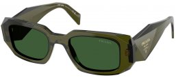 Sunglasses - Prada - SPR 17WS - 19Z1I0  TRANSPARENT BOTTLE // DARK GREEN