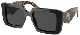 Lunettes de soleil - Prada - SPR 23YS - 1AB5S0 BLACK // DARK GREY