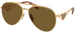 Lunettes de soleil - Prada - SPR 73ZS - 5AK01T  GOLD // DARK BROWN