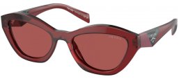 Sunglasses - Prada - SPR A02S - 18O80B  TRANSPARENT RED // DARK VIOLET