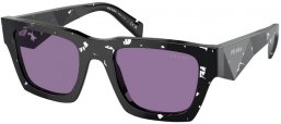 Sunglasses - Prada - SPR A06S - 15O50B  BLACK CRYSTAL TORTOISE // VIOLET SILVER INSIDE MIRROR