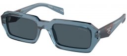 Gafas de Sol - Prada - SPR A12S - 19O70B  TRANSPARENT BLUE // DARK GREY