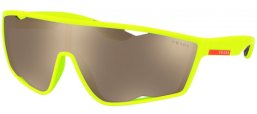 Gafas de Sol - Prada Linea Rossa - SPS 09US ACTIVE - 4461C0 FLUOR YELLOW RUBBER // LIGHT BROWN GOLD MIRROR