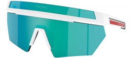 Gafas de Sol - Prada Linea Rossa - SPS 01YS - AAI08R  MATTE WHITE // GREEN MIRROR BLUE