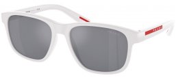 Sunglasses - Prada Linea Rossa - SPS 06YS - TWK40A  RUBBER WHITE // LIGHT BLUE MIRROR SILVER
