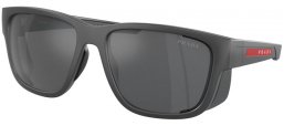 Gafas de Sol - Prada Linea Rossa - SPS 07WS - UFK60A  BLACK RUBBER // GREY MIRROR SILVER