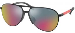 Sunglasses - Prada Linea Rossa - SPS 51XS - 1BO01M MATTE BLACK // DARK GREY MIRROR BLUE RED