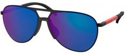 Sunglasses - Prada Linea Rossa - SPS 51XS - 1BO08U  MATTE BLACK // LIGHT GREEN MIRROR BLUE