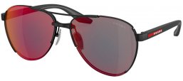 Gafas de Sol - Prada Linea Rossa - SPS 51YS - 1BO08F  MATTE BLACK // DARK GREY MIRROR RED BLUE