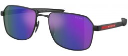 Gafas de Sol - Prada Linea Rossa - SPS 54WS - DG005U  BLACK RUBBER // DARK BLUE MIRROR VIOLET