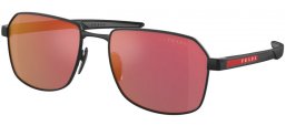Gafas de Sol - Prada Linea Rossa - SPS 54WS - DG010A  BLACK RUBBER // DARK GREY MIRROR