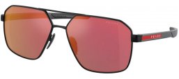 Gafas de Sol - Prada Linea Rossa - SPS 55WS - 1BO10A  MATTE BLACK // DARK GREY MIRROR BLUE RED