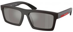 Gafas de Sol - Prada Linea Rossa - SPS A07S - 18K60A  MATTE GREY RUBBER BLACK // GREY MIRROR SILVER