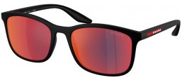 Gafas de Sol - Prada Linea Rossa - SPS A08S - 1BO08F  MATTE BLACK // DARK GREY MIRROR BLUE RED