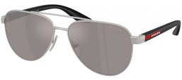 Gafas de Sol - Prada Linea Rossa - SPS A52S - 18X80I  MATTE SILVER // PURPLE BROWN MIRROR SILVER