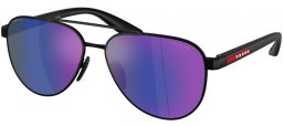 Gafas de Sol - Prada Linea Rossa - SPS A52S - DG005U  MATTE RUBBER BLACK // DARK BLUE MIRROR VIOLET