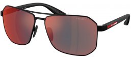 Gafas de Sol - Prada Linea Rossa - SPS A53S - DG008F  MATTE RUBBER BLACK // DARK GREY MIRROR BLUE RED
