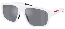 Gafas de Sol - Prada Linea Rossa - SPS B02S - AAI40A  MATTE WHITE // LIGHT BLUE MIRROR SILVER