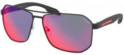 Gafas de Sol - Prada Linea Rossa - SPS 51VS - DG09Q1 BLACK RUBBER // DARK GREY MIRROR BLUE RED