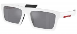 Gafas de Sol - Prada Linea Rossa - SPS 02ZSU - 17S40A  MATTE WHITE BLACK RUBBER // LIGHT BLUE MIRROR SILVER