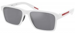 Gafas de Sol - Prada Linea Rossa - SPS 05YS - TWK40A  WHITE RUBBER // LIGHT BLUE MIRROR SILVER