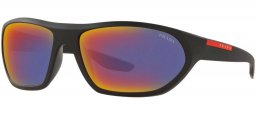 Gafas de Sol - Prada Linea Rossa - SPS 18US ACTIVE - 1BO9Q1 MATTE BLACK BLACK // DARK GREY MIRROR BLUE RED