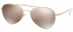 Gafas de Sol - Prada Linea Rossa - SPS 50SS - ZVN1C0 PALE GOLD // LIGHT BROWN MIRROR GOLD