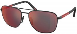 Gafas de Sol - Prada Linea Rossa - SPS 54ZS - DG008F  BLACK RUBBER // DARK GREY MIRROR BLUE RED