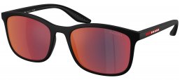 Gafas de Sol - Prada Linea Rossa - SPS A08S - 1BO08F  MATTE BLACK // DARK GREY MIRROR BLUE RED