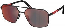 Gafas de Sol - Prada Linea Rossa - SPS A50S - DG008F  BLACK RUBBER // DARK GREY MIRROR BLUE RED