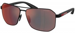 Gafas de Sol - Prada Linea Rossa - SPS A53S - DG008F  MATTE RUBBER BLACK // DARK GREY MIRROR BLUE RED